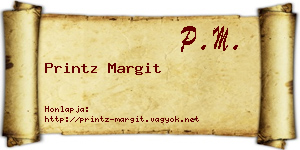 Printz Margit névjegykártya